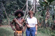 Ann with a wigman.